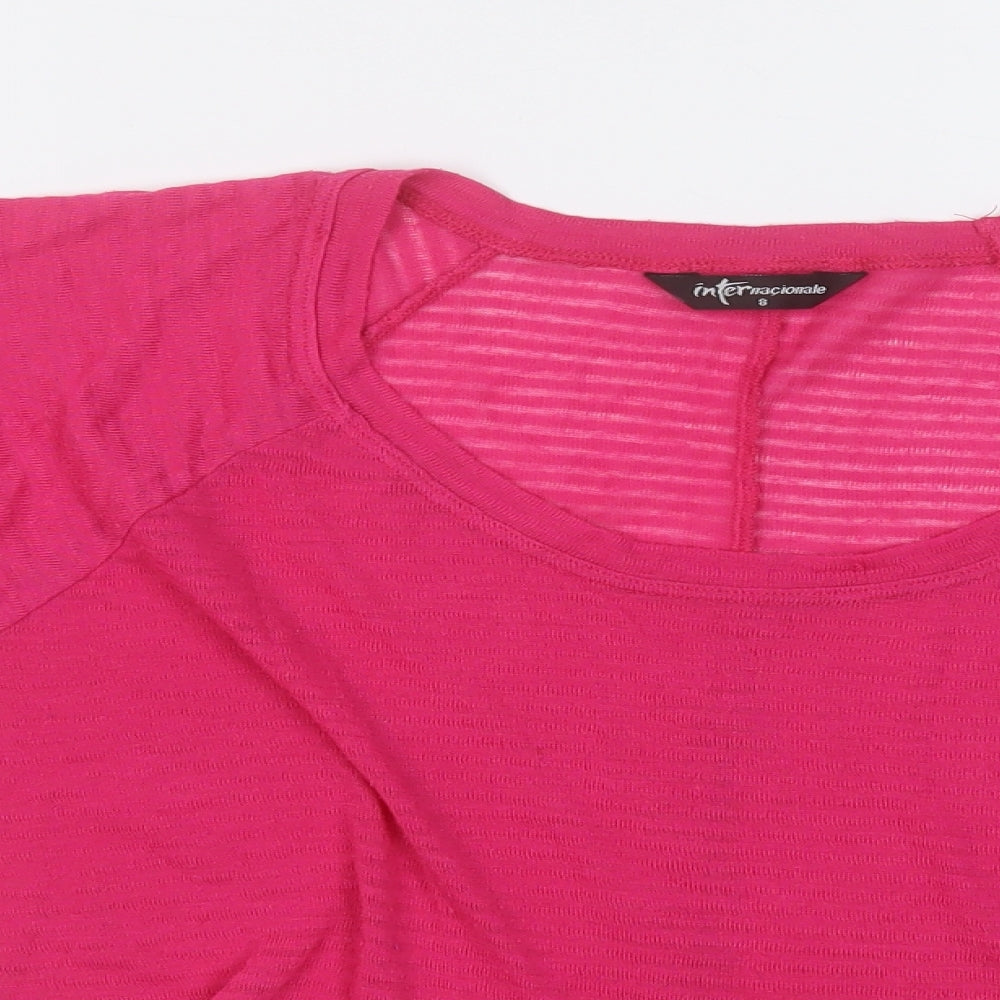 internacionate Womens Pink Round Neck  Polyester Pullover Jumper Size 8