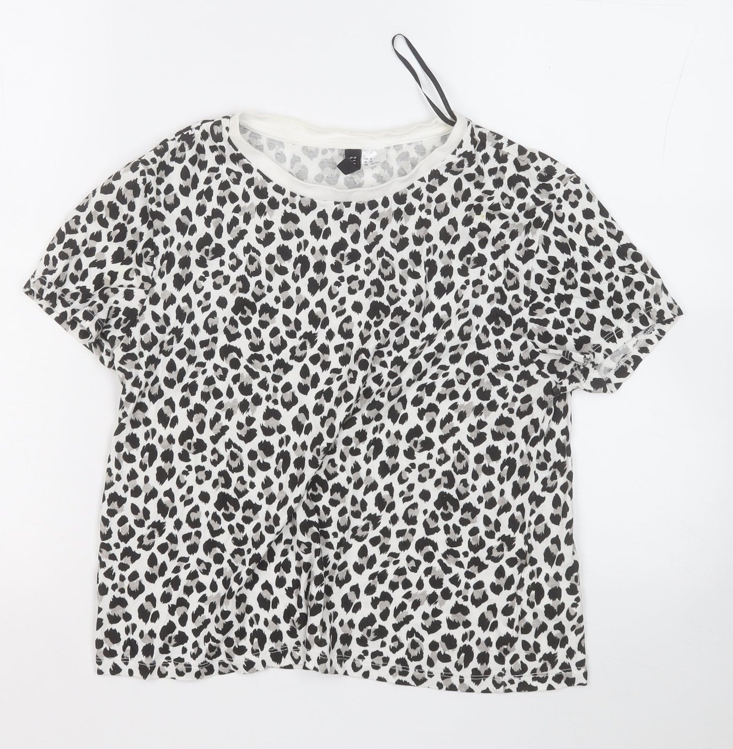 Womens UK Size M Divided by H&M Black Basic T-Shirt