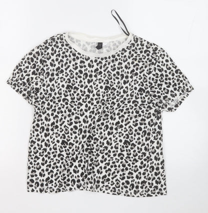 Womens UK Size M Divided by H&M Black Basic T-Shirt