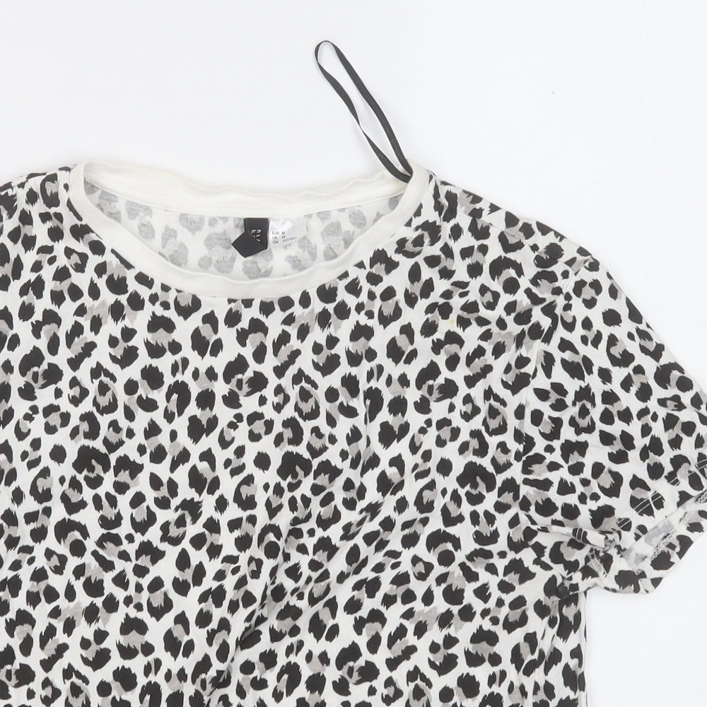 Womens UK Size M Divided by H&M Black Basic T-Shirt