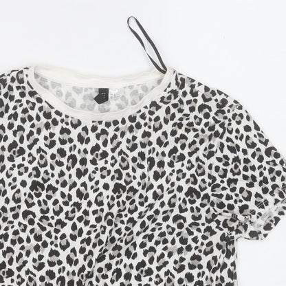 Womens UK Size M Divided by H&M Black Basic T-Shirt