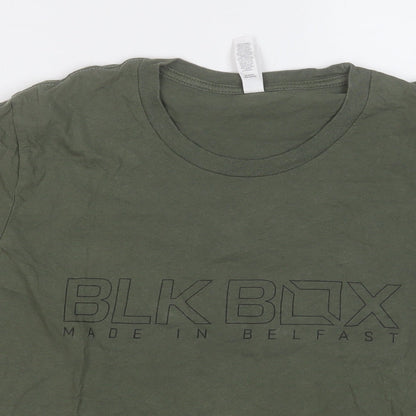 Canvas Womens Green  Cotton Basic T-Shirt Size M Round Neck