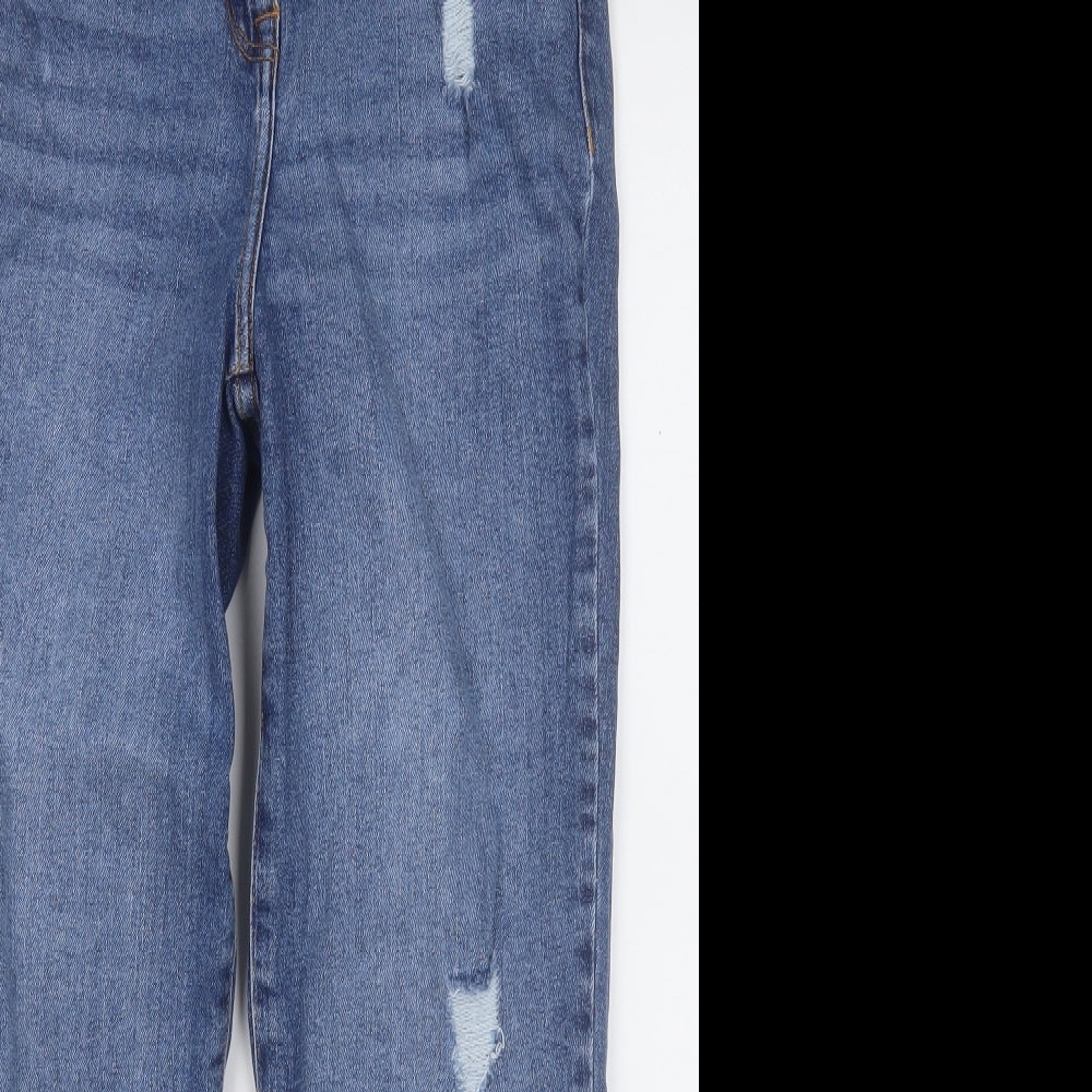 Womens UK Size 10 Papaya Regular Fit Straight Blue Jeans