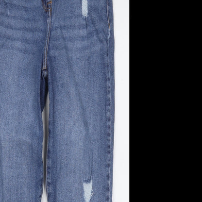 Womens UK Size 10 Papaya Regular Fit Straight Blue Jeans