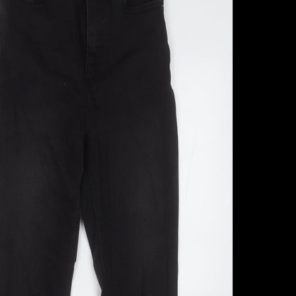 New Look Womens Black  Cotton Straight Jeans Size 10 L24 in Regular