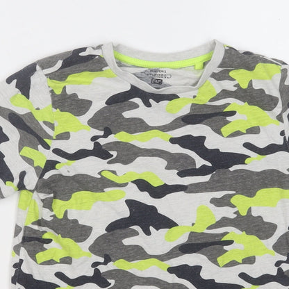 F&F Boys Multicoloured Camouflage Cotton Basic T-Shirt Size 9-10 Years Round Neck