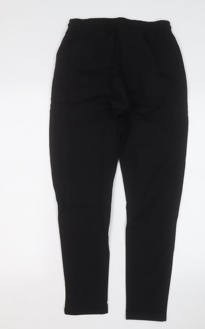 No Drama Womens Black  Cotton Jogger Trousers Size M L26 in Regular
