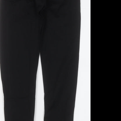 No Drama Womens Black  Cotton Jogger Trousers Size M L26 in Regular