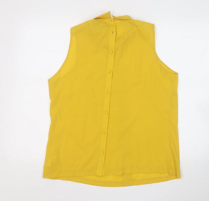 Papaya Womens Yellow  Polyester Basic Blouse Size 16 Collared