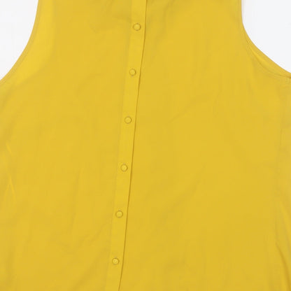 Papaya Womens Yellow  Polyester Basic Blouse Size 16 Collared