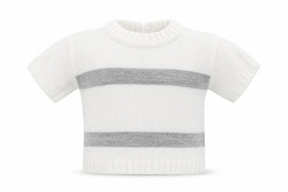 Dandelion Baby White Striped Acrylic Pullover Jumper Size 6-9 Months  Button - Boat
