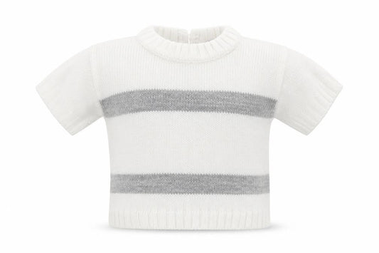 Dandelion Baby White Striped Acrylic Pullover Jumper Size 6-9 Months  Button - Boat