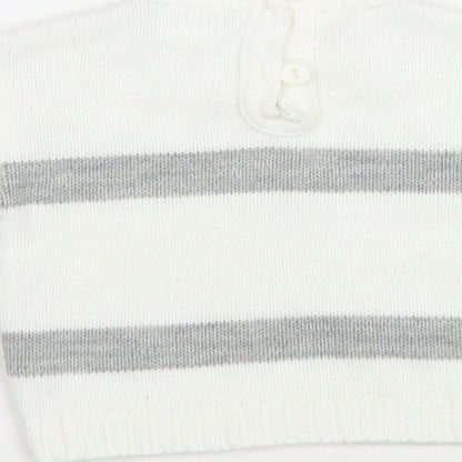 Dandelion Baby White Striped Acrylic Pullover Jumper Size 6-9 Months  Button - Boat