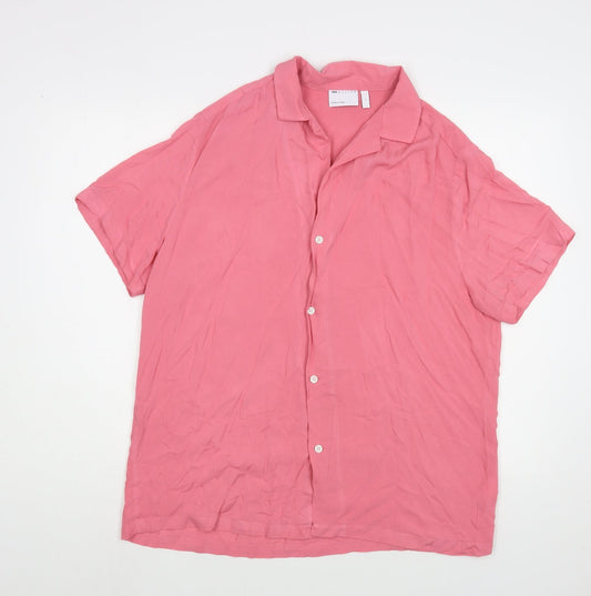 ASOS Mens Pink  Viscose  Button-Up Size S  Button