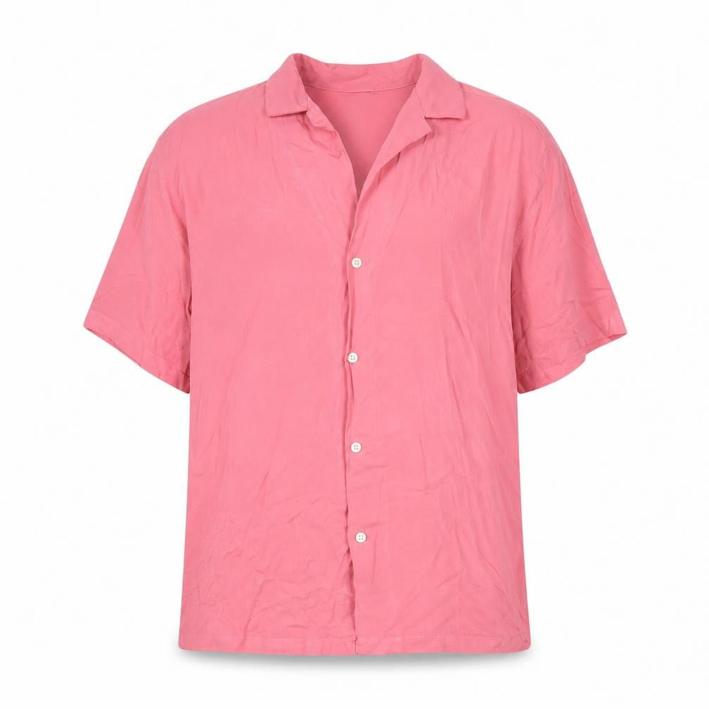 Mens UK Size S ASOS Pink  Button-Up Short Sleeve Casual Shirt