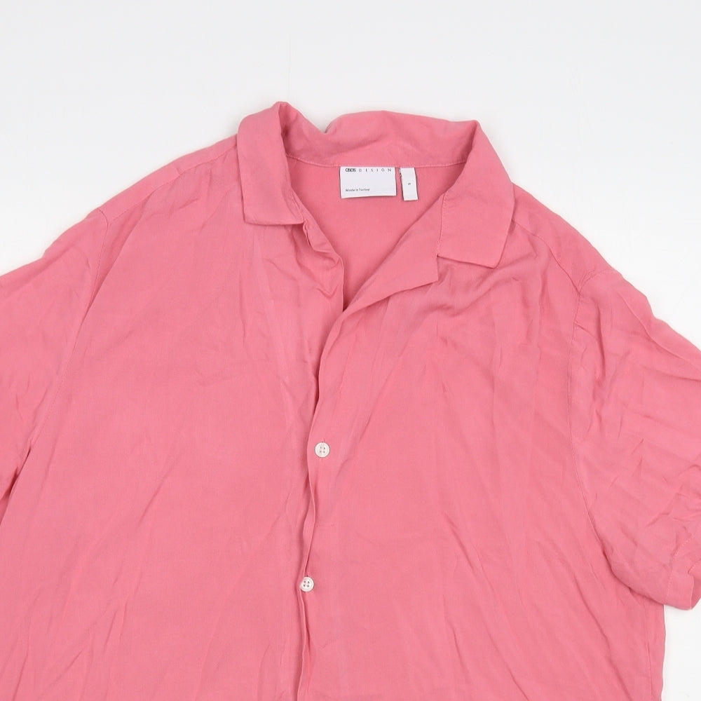 ASOS Mens Pink  Viscose  Button-Up Size S  Button