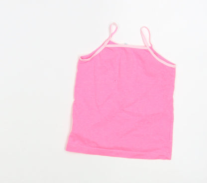 Primark Girls Pink  Cotton Camisole T-Shirt Size 2-3 Years Round Neck Pullover - Unicorn