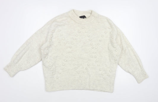 F&F Womens Grey Crew Neck  Acrylic Pullover Jumper Size 8