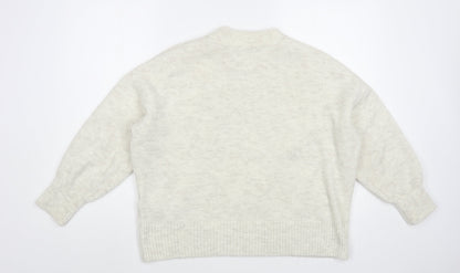 F&F Womens Grey Crew Neck  Acrylic Pullover Jumper Size 8