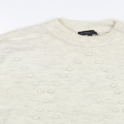 F&F Womens Grey Crew Neck  Acrylic Pullover Jumper Size 8