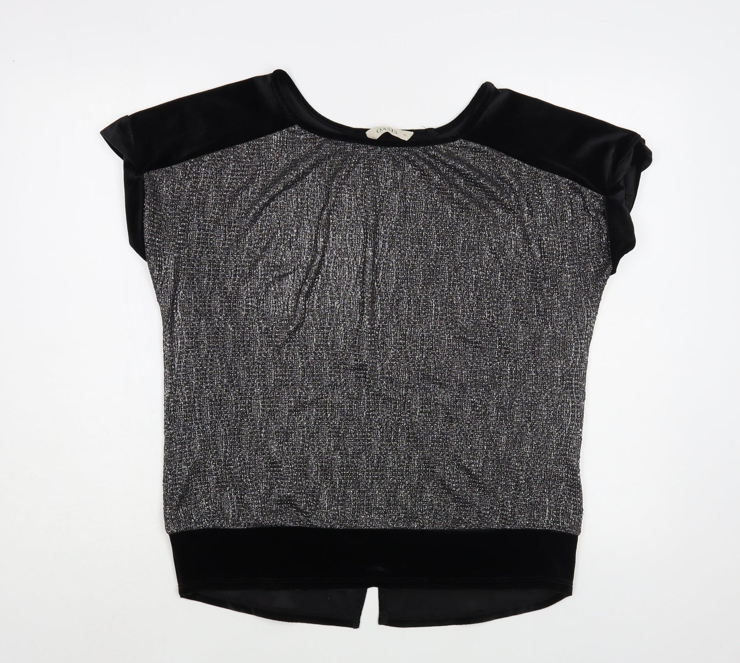 Womens UK Size XS Oasis Silver Basic Blouse