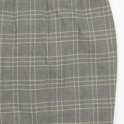 H&M Womens Grey Plaid Polyester Mini Skirt Size 8   Zip