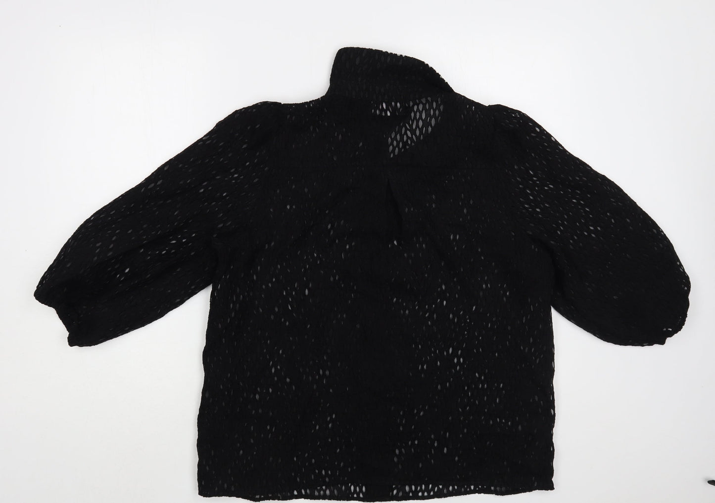 Womens UK Size L Savida Black Basic Button-Up