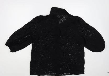 Womens UK Size L Savida Black Basic Button-Up