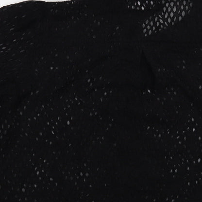 Womens UK Size L Savida Black Basic Button-Up