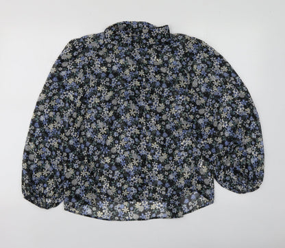 Primark Womens Multicoloured Floral Polyester Basic Button-Up Size 10 Collared