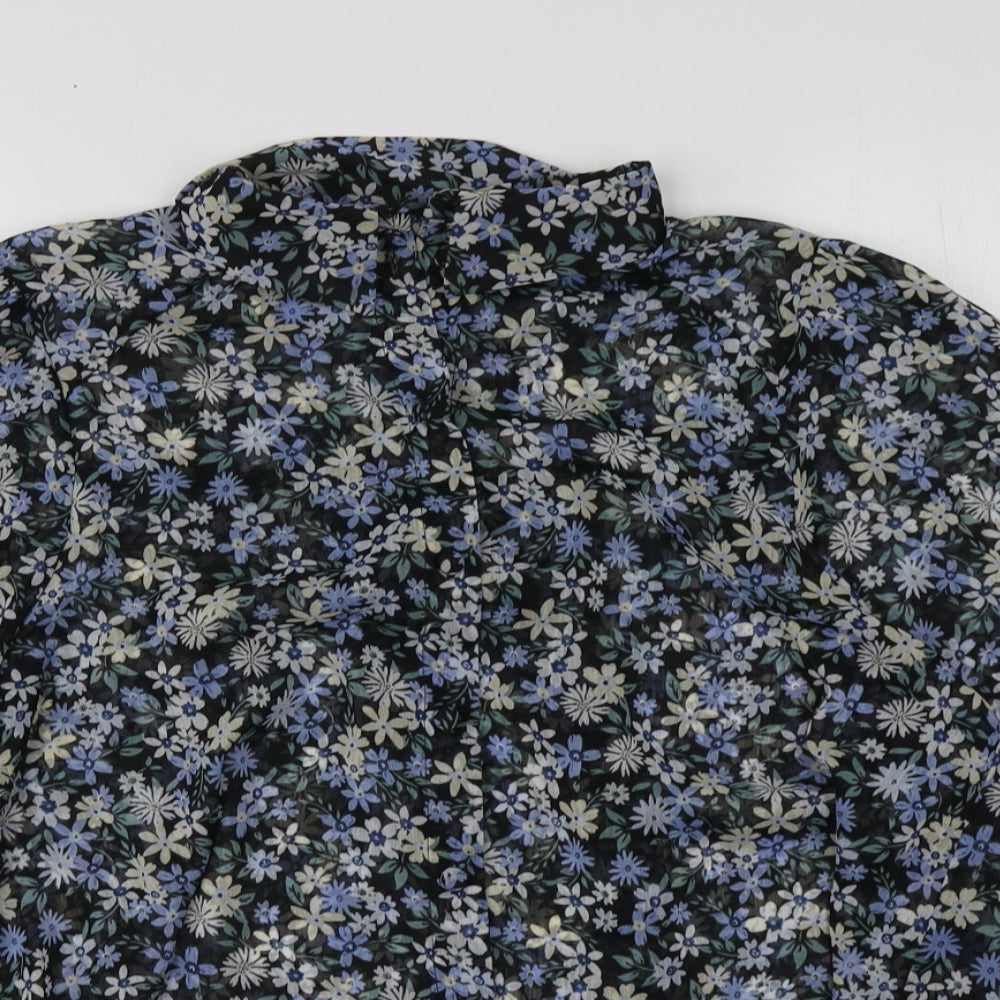 Primark Womens Multicoloured Floral Polyester Basic Button-Up Size 10 Collared