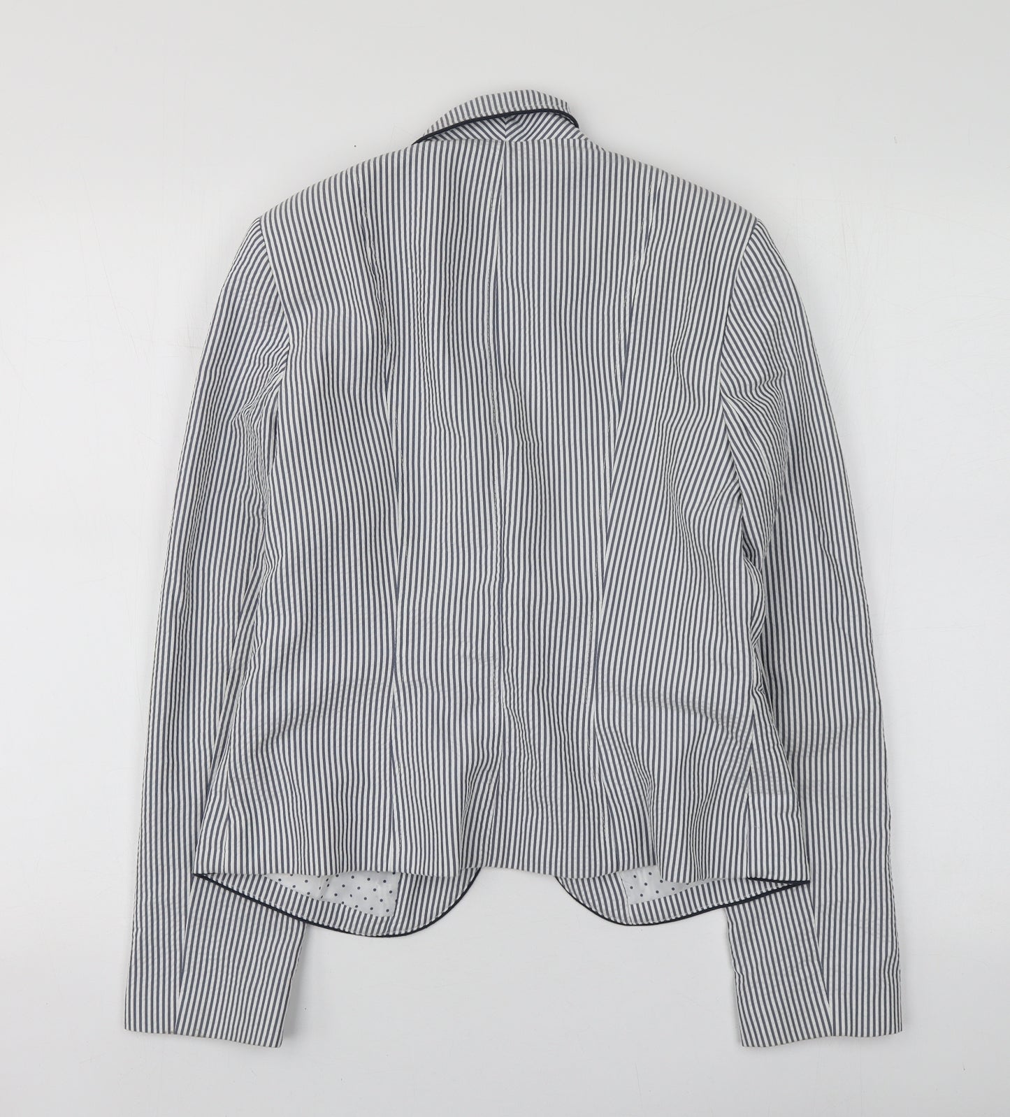 Atmosphere Womens Blue Striped Polyacrylate Fibre Jacket Suit Jacket Size 10