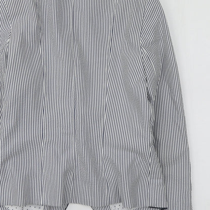 Atmosphere Womens Blue Striped Polyacrylate Fibre Jacket Suit Jacket Size 10