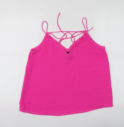 Womens UK Size 10 New Look Pink Basic Blouse