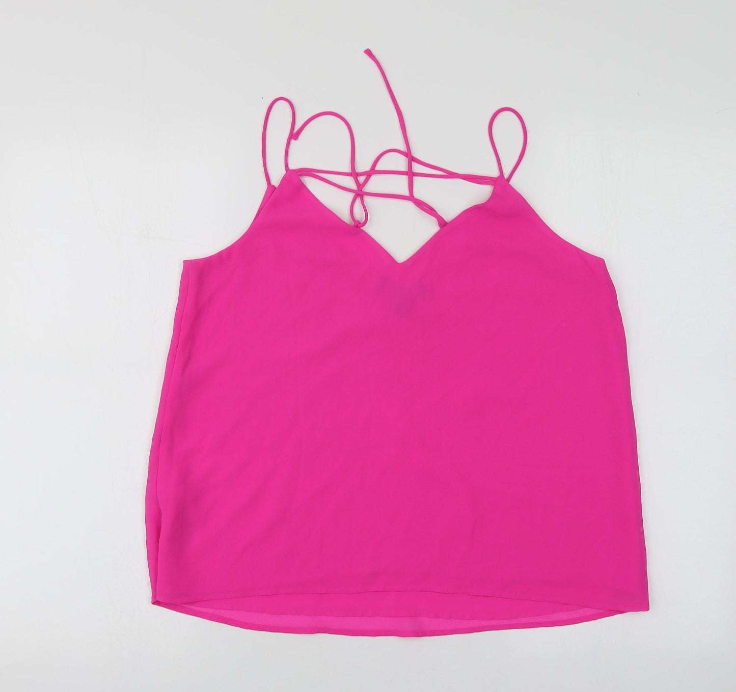 Womens UK Size 10 New Look Pink Basic Blouse