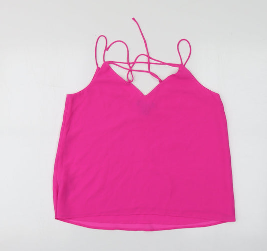 Womens UK Size 10 New Look Pink Basic Blouse