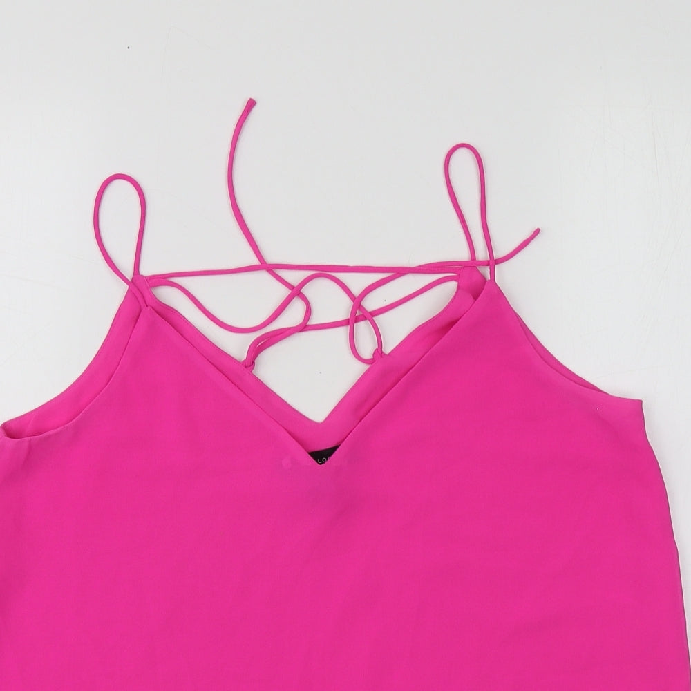 Womens UK Size 10 New Look Pink Basic Blouse