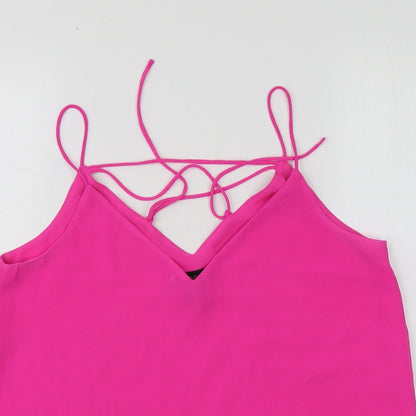 Womens UK Size 10 New Look Pink Basic Blouse