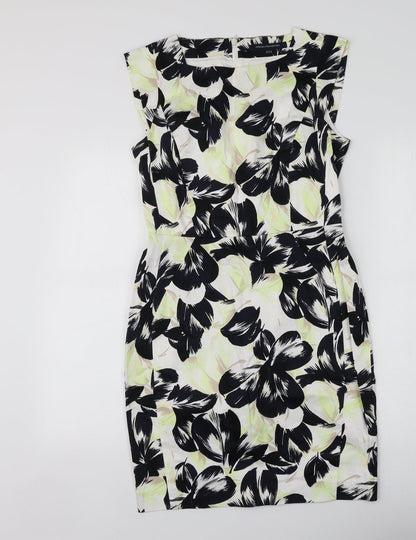 French Connection Womens Multicoloured Geometric Cotton A-Line  Size 12  Round Neck