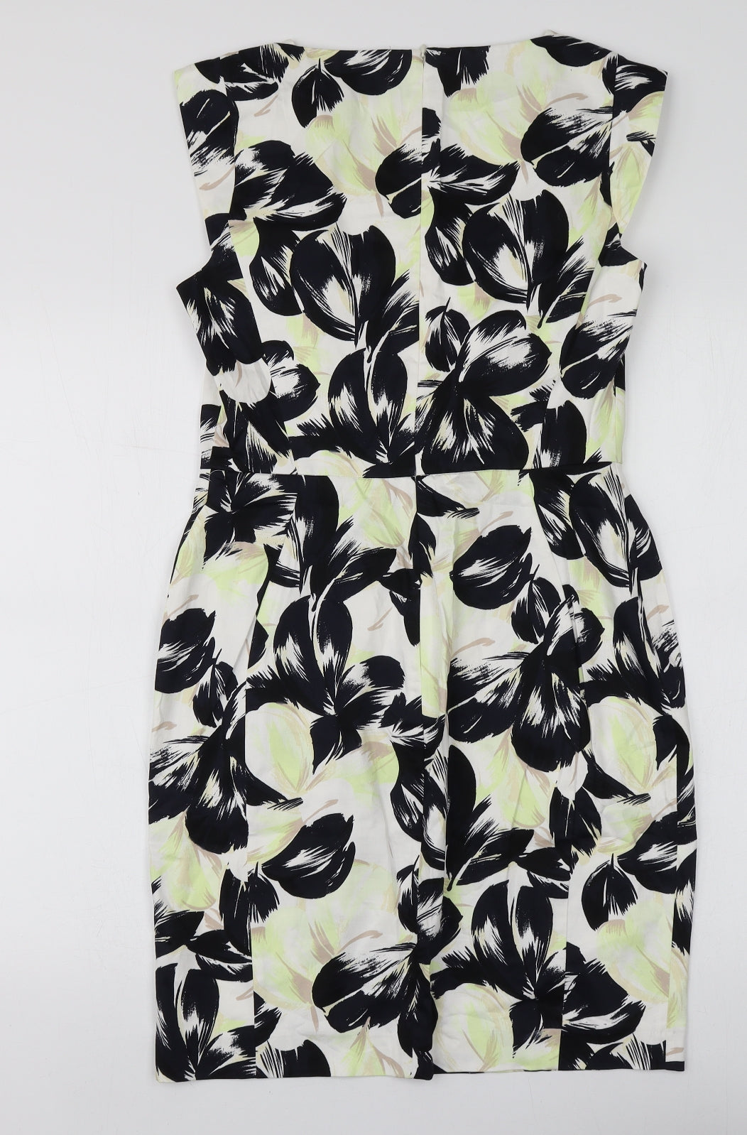 French Connection Womens Multicoloured Geometric Cotton A-Line  Size 12  Round Neck