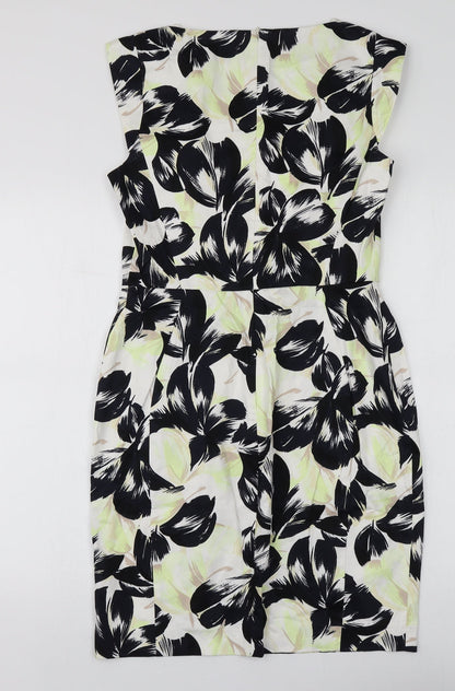 French Connection Womens Multicoloured Geometric Cotton A-Line  Size 12  Round Neck