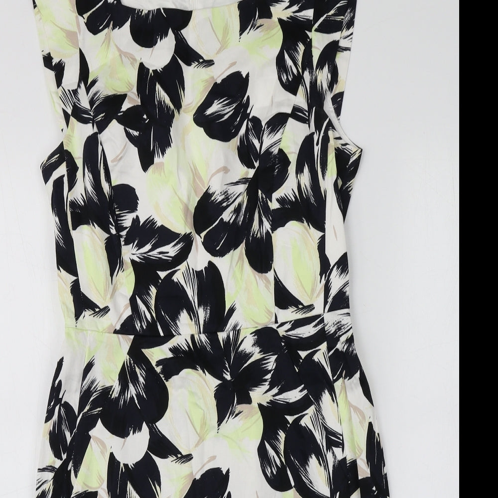 French Connection Womens Multicoloured Geometric Cotton A-Line  Size 12  Round Neck