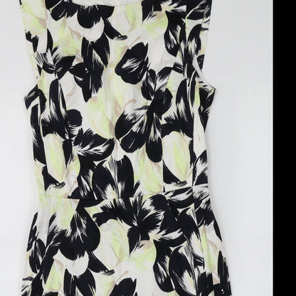 French Connection Womens Multicoloured Geometric Cotton A-Line  Size 12  Round Neck