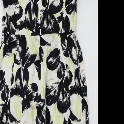 French Connection Womens Multicoloured Geometric Cotton A-Line  Size 12  Round Neck