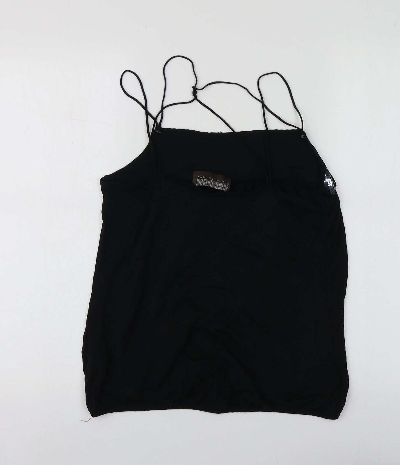 Womens UK Size 12 River Island Black Basic T-Shirt