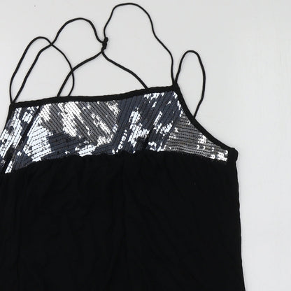 Womens UK Size 12 River Island Black Basic T-Shirt