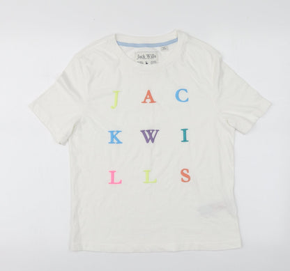 Womens UK Size 8 Jack Wills White Basic T-Shirt