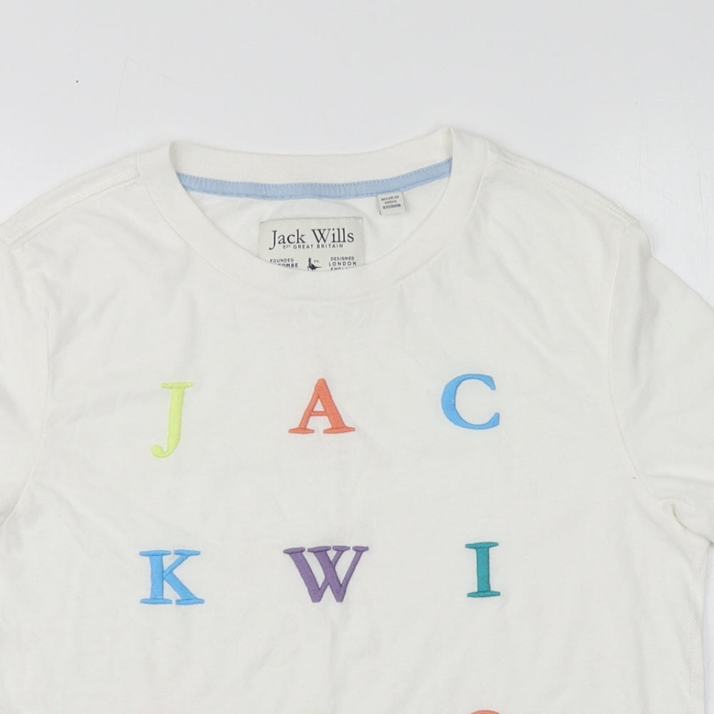 Womens UK Size 8 Jack Wills White Basic T-Shirt