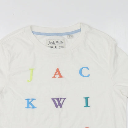 Womens UK Size 8 Jack Wills White Basic T-Shirt