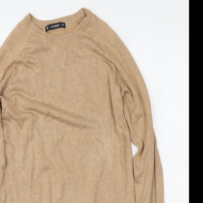 Dunnes Womens Beige Round Neck  Viscose Pullover Jumper Size XS